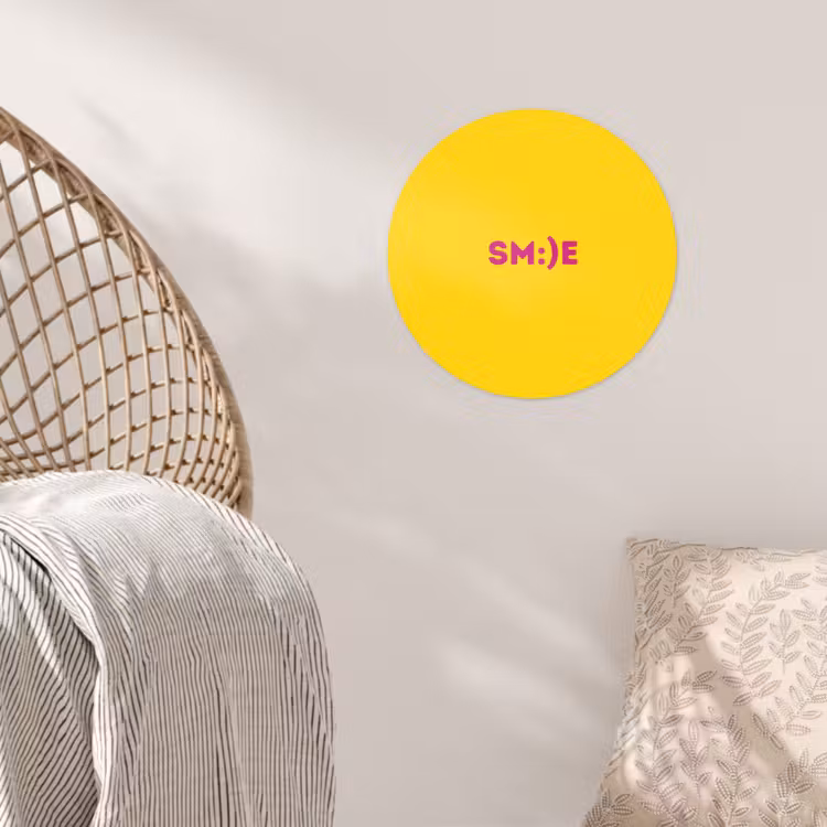 Behangcirkel - Smile - Roze - Geel — 5