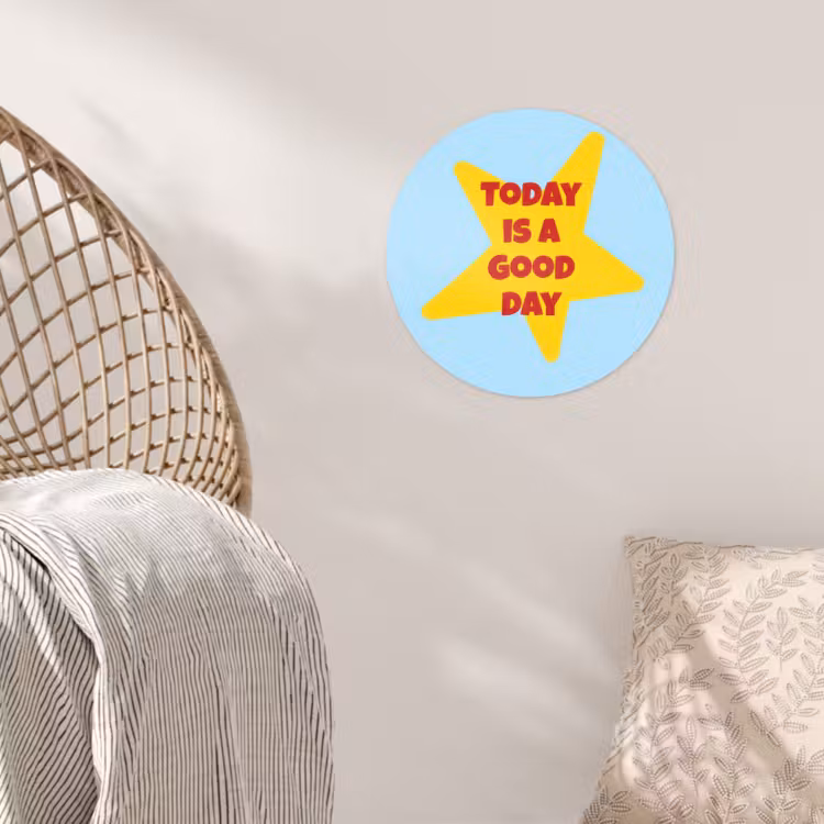 Behangcirkel - Ster - Today is a good day - Blauw — 5