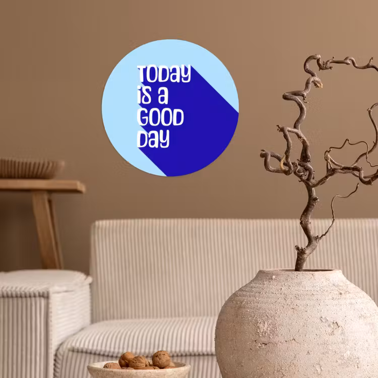 Behangcirkel - Today is a good day - Blauw - Schaduw — 2
