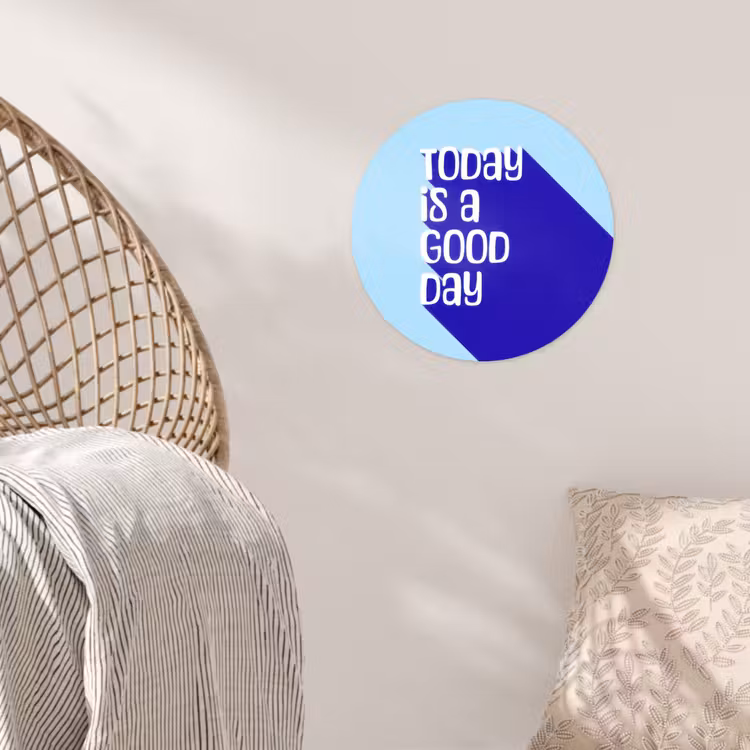 Behangcirkel - Today is a good day - Blauw - Schaduw — 5