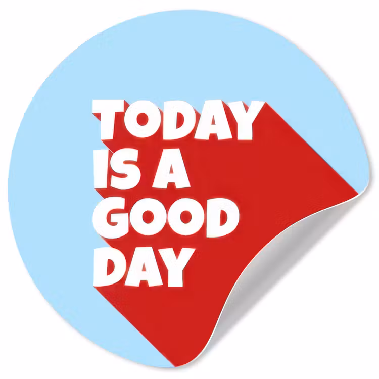 Behangcirkel - Today is a good day - Rood - lichtblauw — 1