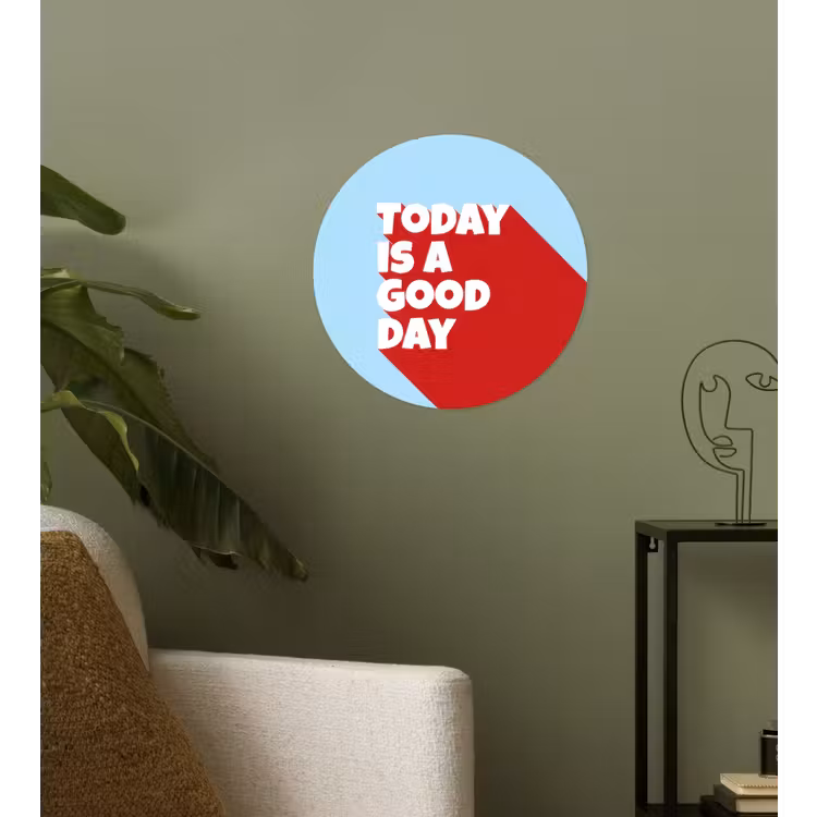 Behangcirkel - Today is a good day - Rood - lichtblauw — 3