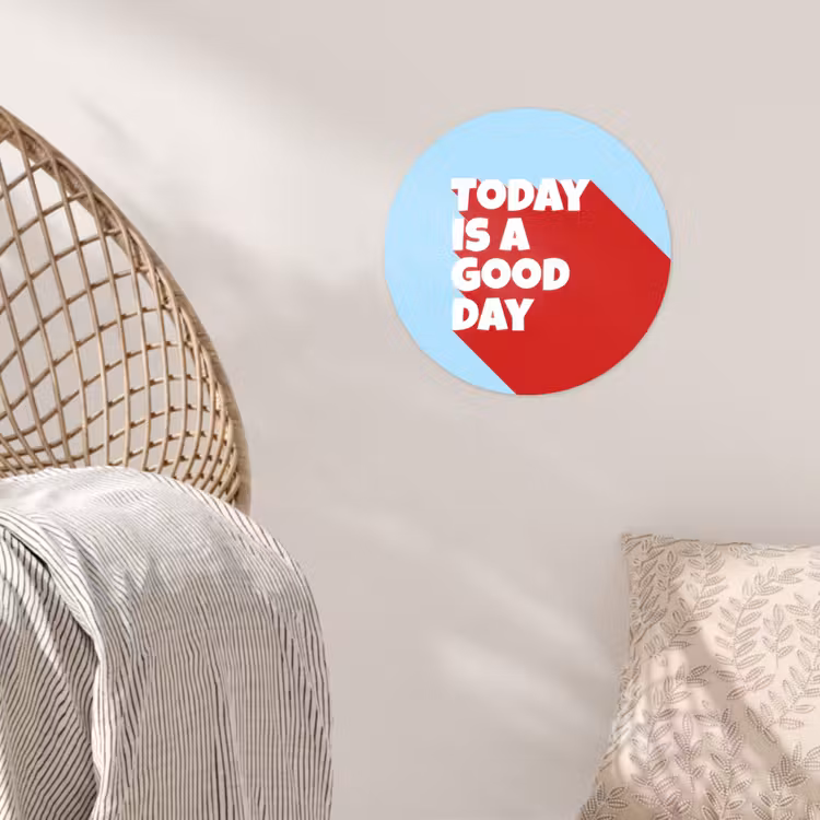 Behangcirkel - Today is a good day - Rood - lichtblauw — 5