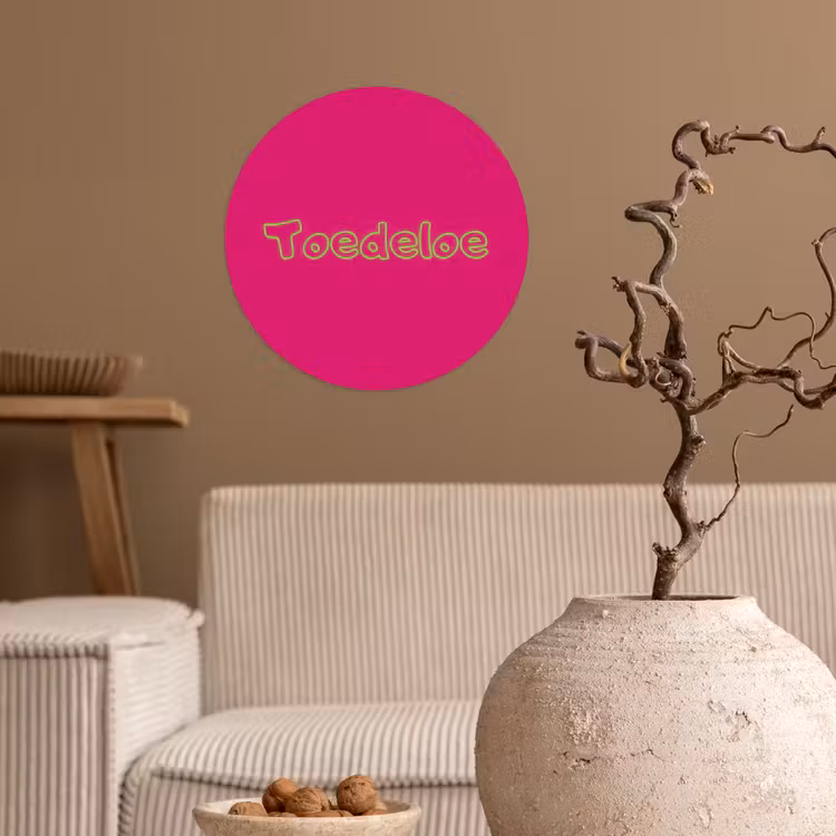 Behangcirkel - Toedeloe - Groen - Roze — 2