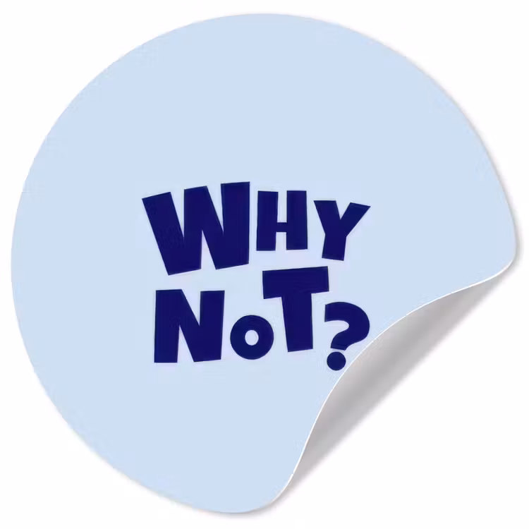 Behangcirkel - Why not - Blauw - Licht blauw - Quote — 1