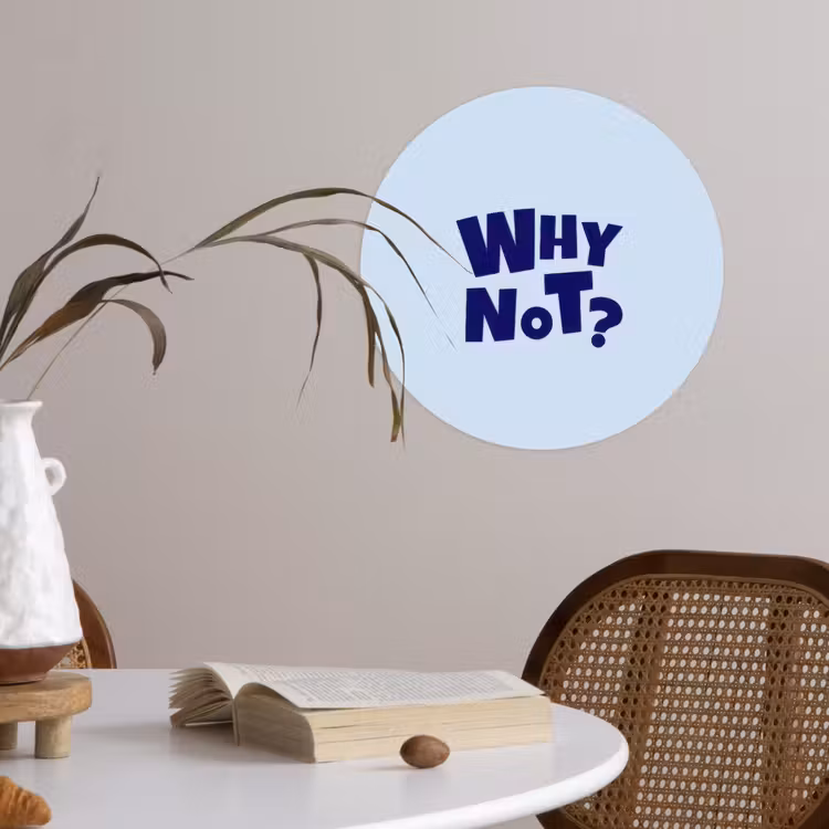 Behangcirkel - Why not - Blauw - Licht blauw - Quote — 4