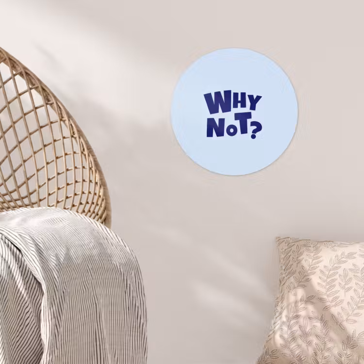 Behangcirkel - Why not - Blauw - Licht blauw - Quote — 5
