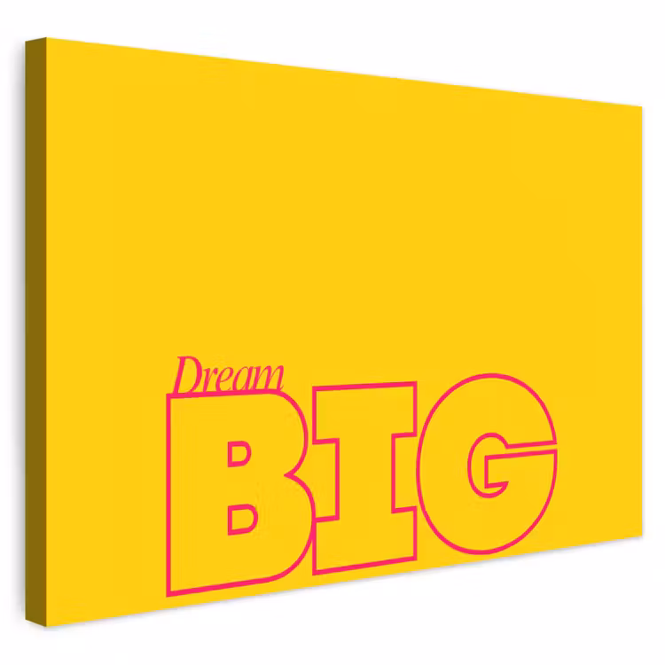 Buiten canvas - Dream big - Geel - Grafisch — 1