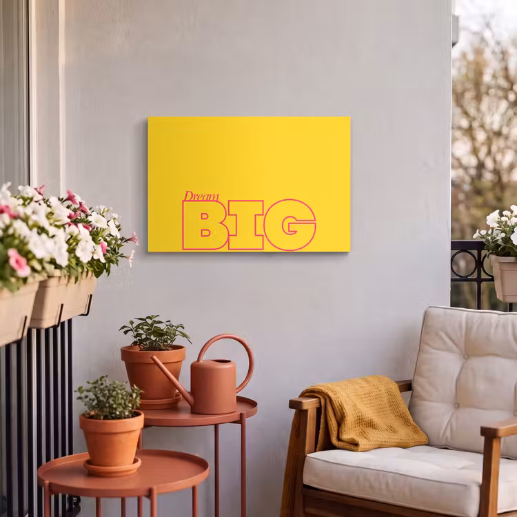 Buiten canvas - Dream big - Geel - Grafisch — 3