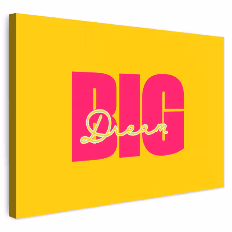 Buiten canvas - Dream big - Geel - Roze — 1