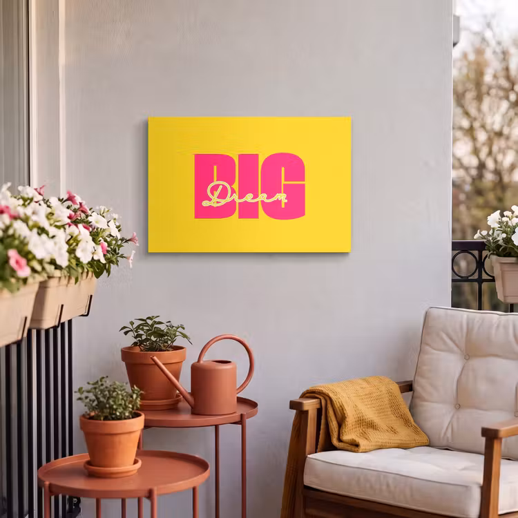 Buiten canvas - Dream big - Geel - Roze — 3