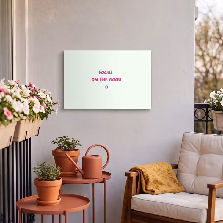 Buiten canvas - Focus - Beige - Roze - Smiley — 3