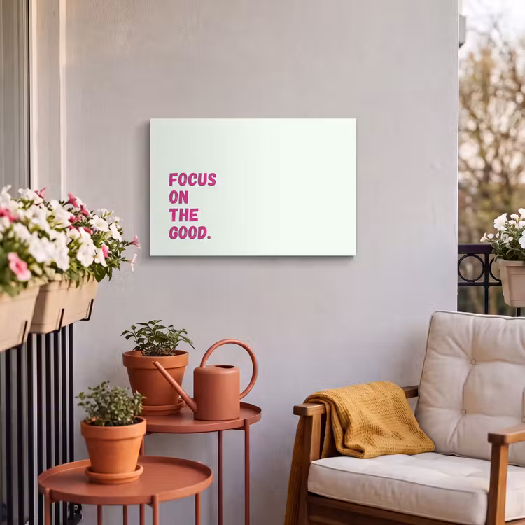 Buiten canvas - Focus on the good - Beige - Roze — 3