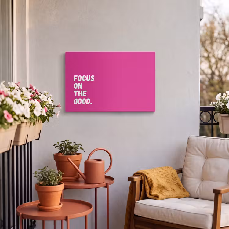 Buiten canvas - Focus on the good - Roze - Simple — 3