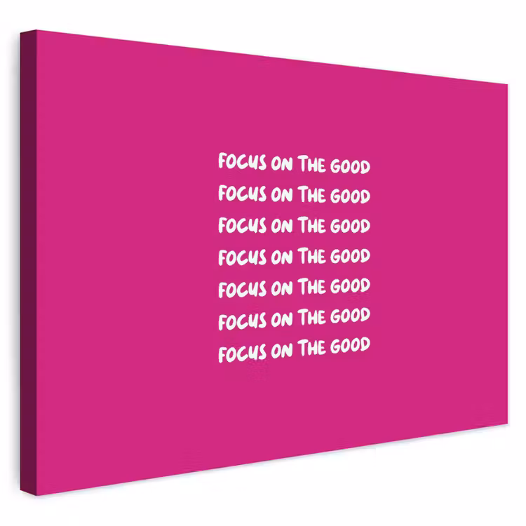 Buiten canvas - Focus on the good - Roze - wit — 1
