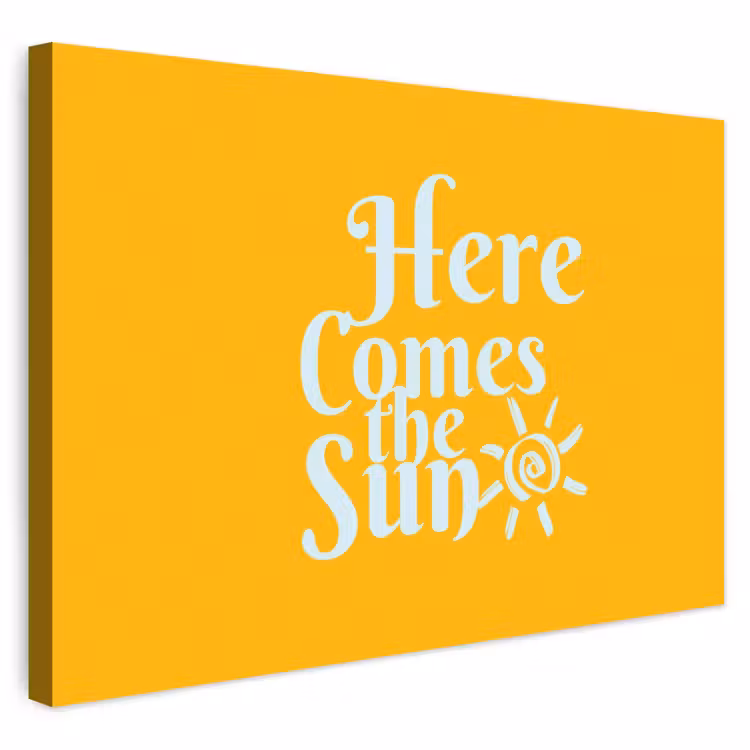 Buiten canvas - Geel - Blauw - Here comes the sun — 1
