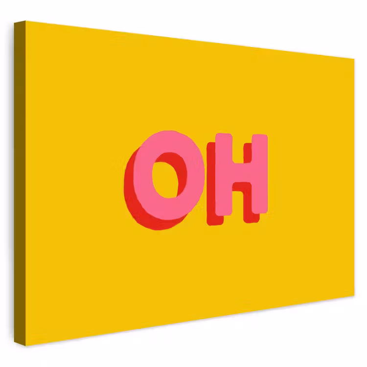 Buiten canvas - Geel - Roze - Oh - 3D — 1