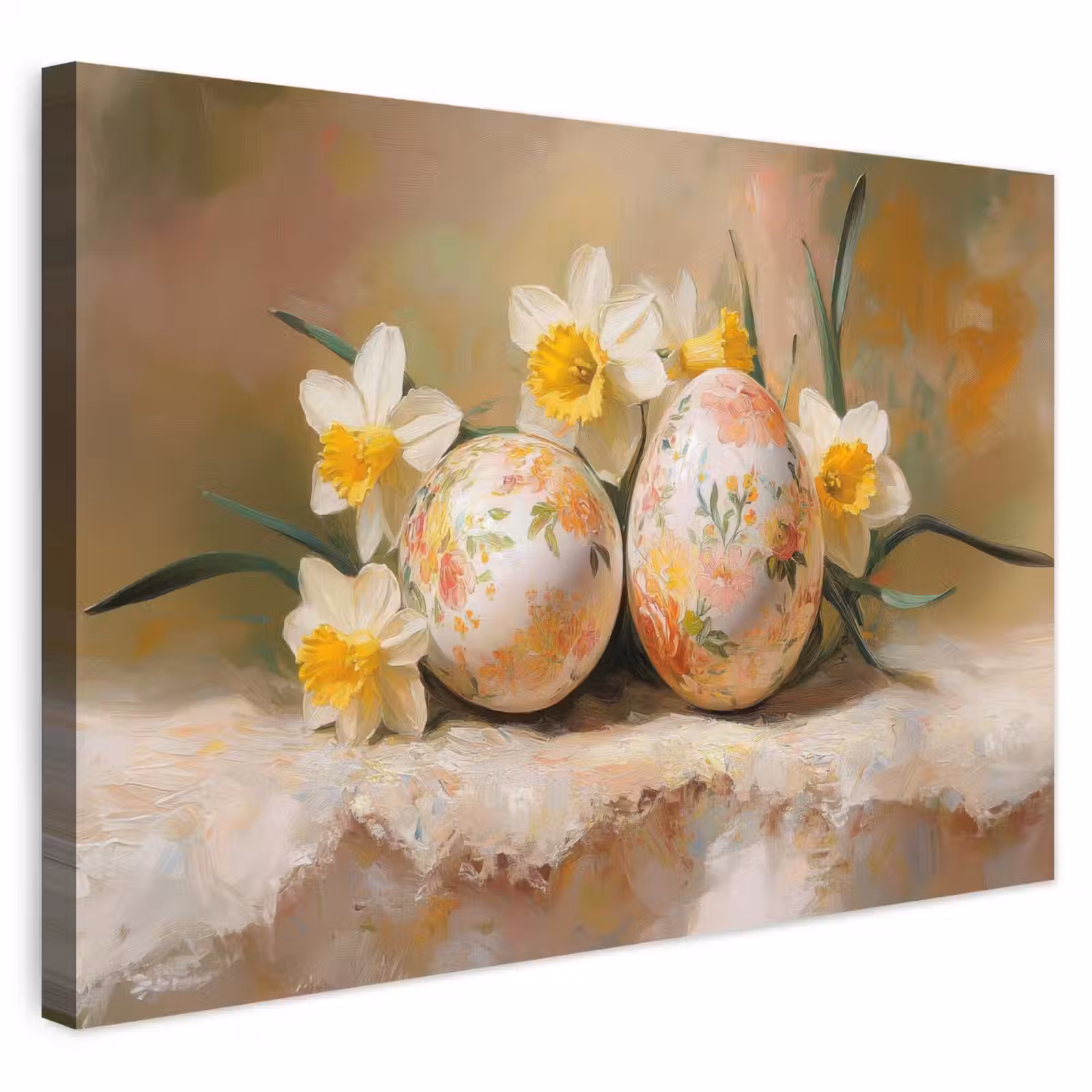 Buiten canvas - Bloemen - Eieren - Geschilderd — 1