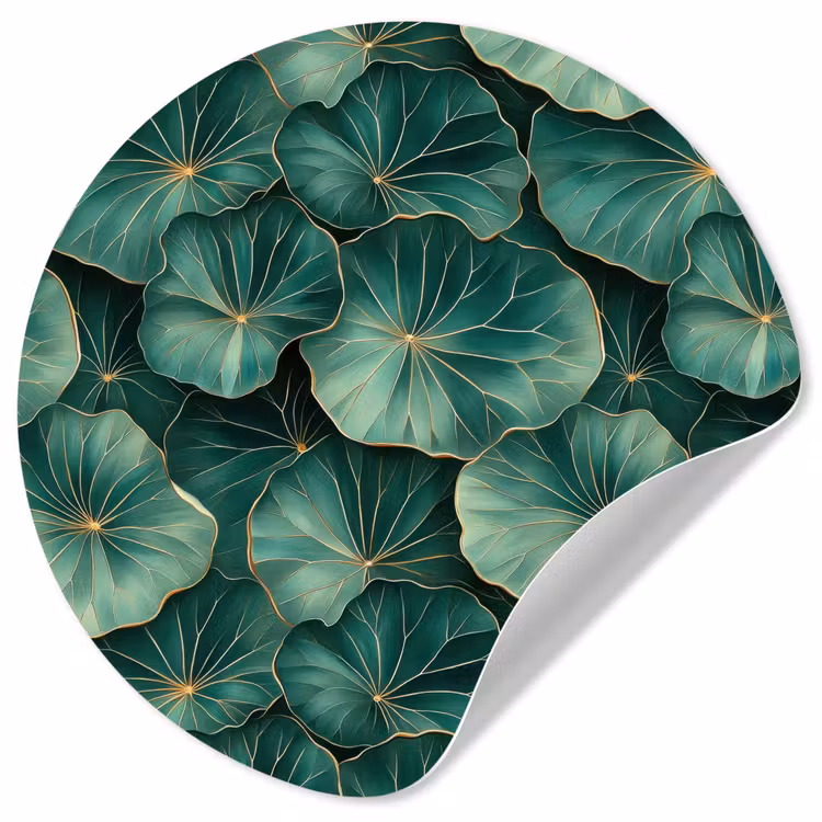 Behangcirkel - Patroon - Bladeren - Groen — 1