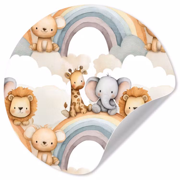 Behangcirkel - Safari - Regenboog - Kleurrijk — 1
