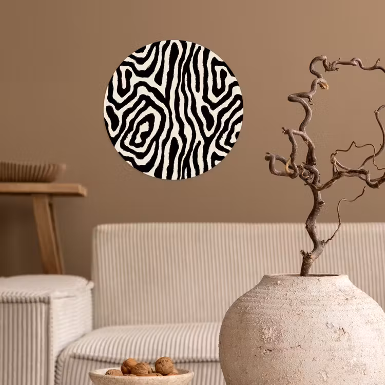 Behangcirkel - Zebra - Zwart - Abstract — 2
