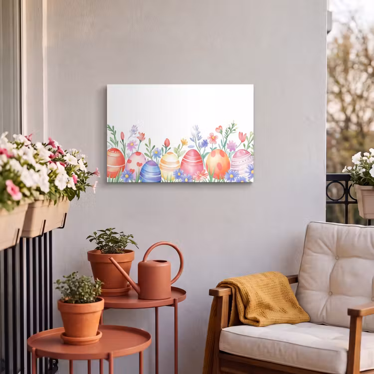 Buiten canvas - Bloementuin - Kleurrijk - Eieren — 4