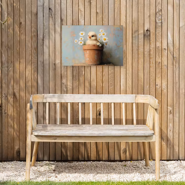 Buiten canvas - Bloempot - Kuiken - Bloemetjes — 3
