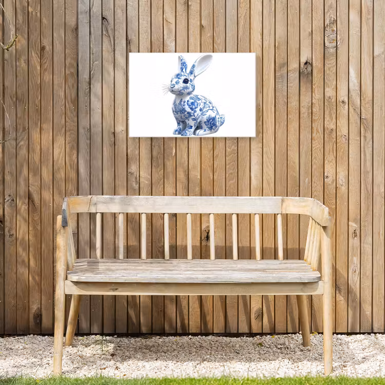 Buiten canvas - Delftsblauw - Haasje - Wit — 3