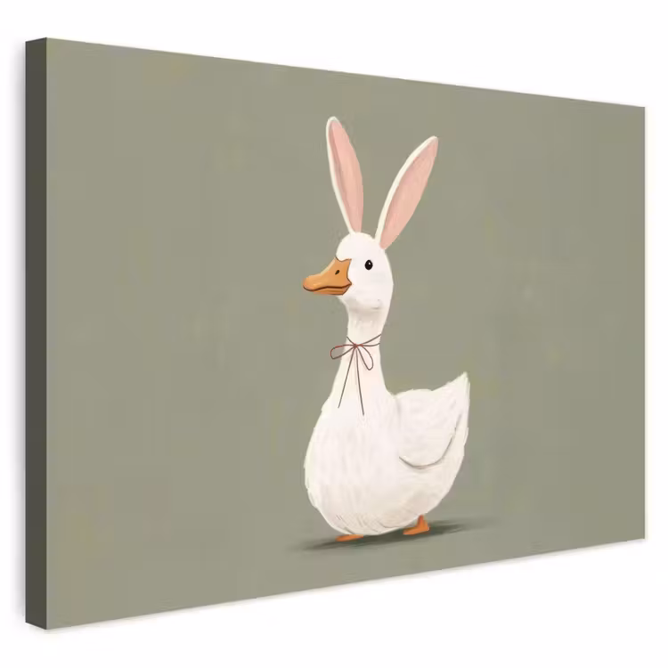 Buiten canvas - Eend - Konijnoren - Grijs — 1