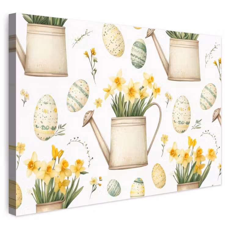 Buiten canvas - Gieter - Bloemen - Eieren — 1