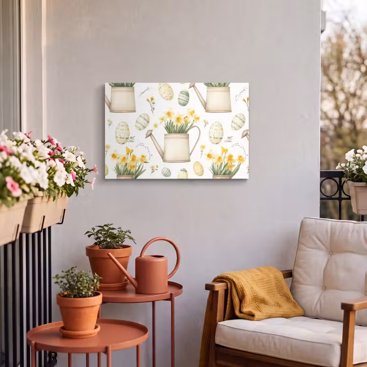 Buiten canvas - Gieter - Bloemen - Eieren — 4