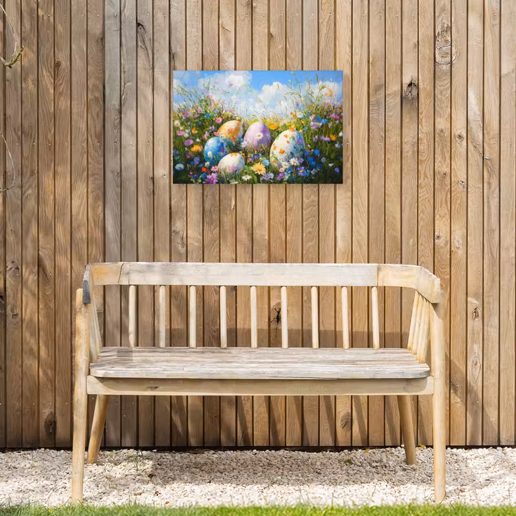 Buiten canvas - Grasveld - Eieren - Bloemen — 3