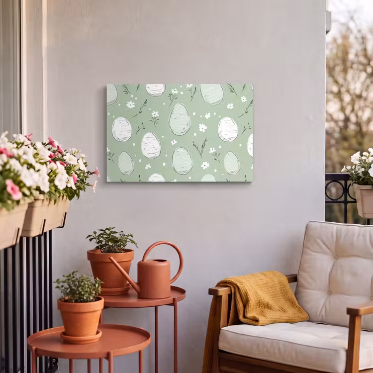 Buiten canvas - Groen - Eieren - Patroon — 4