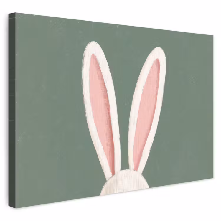 Buiten canvas - Hazen - Oren - Roze — 1