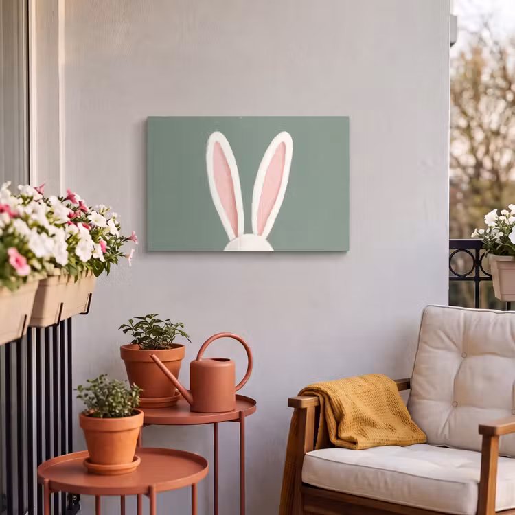 Buiten canvas - Hazen - Oren - Roze — 4