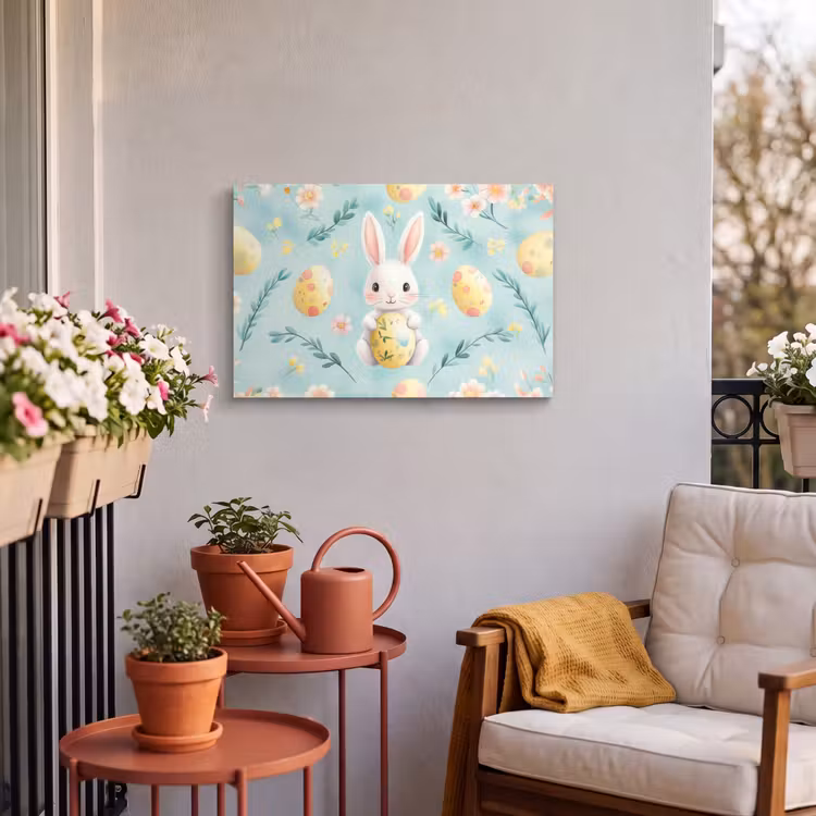 Buiten canvas - Konijn - Eieren - Takjes — 4