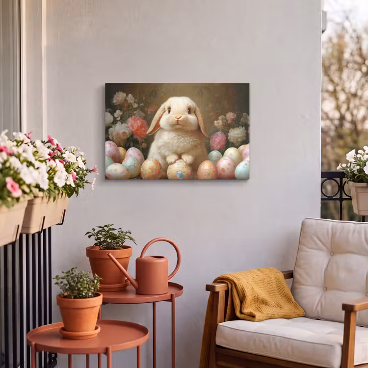 Buiten canvas - Konijn - Paaseieren - Stilleven — 3