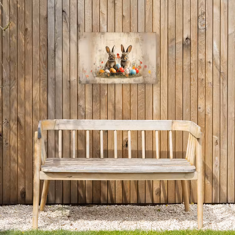 Buiten canvas - Konijnen - Bloemen - Eieren — 3