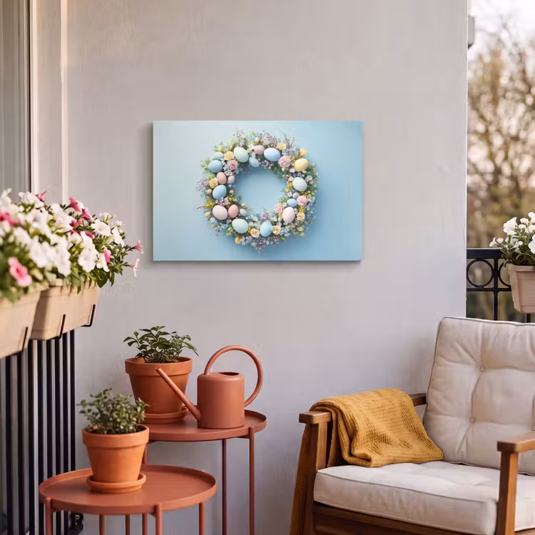 Buiten canvas - Krans - Eieren - Bloemen — 4