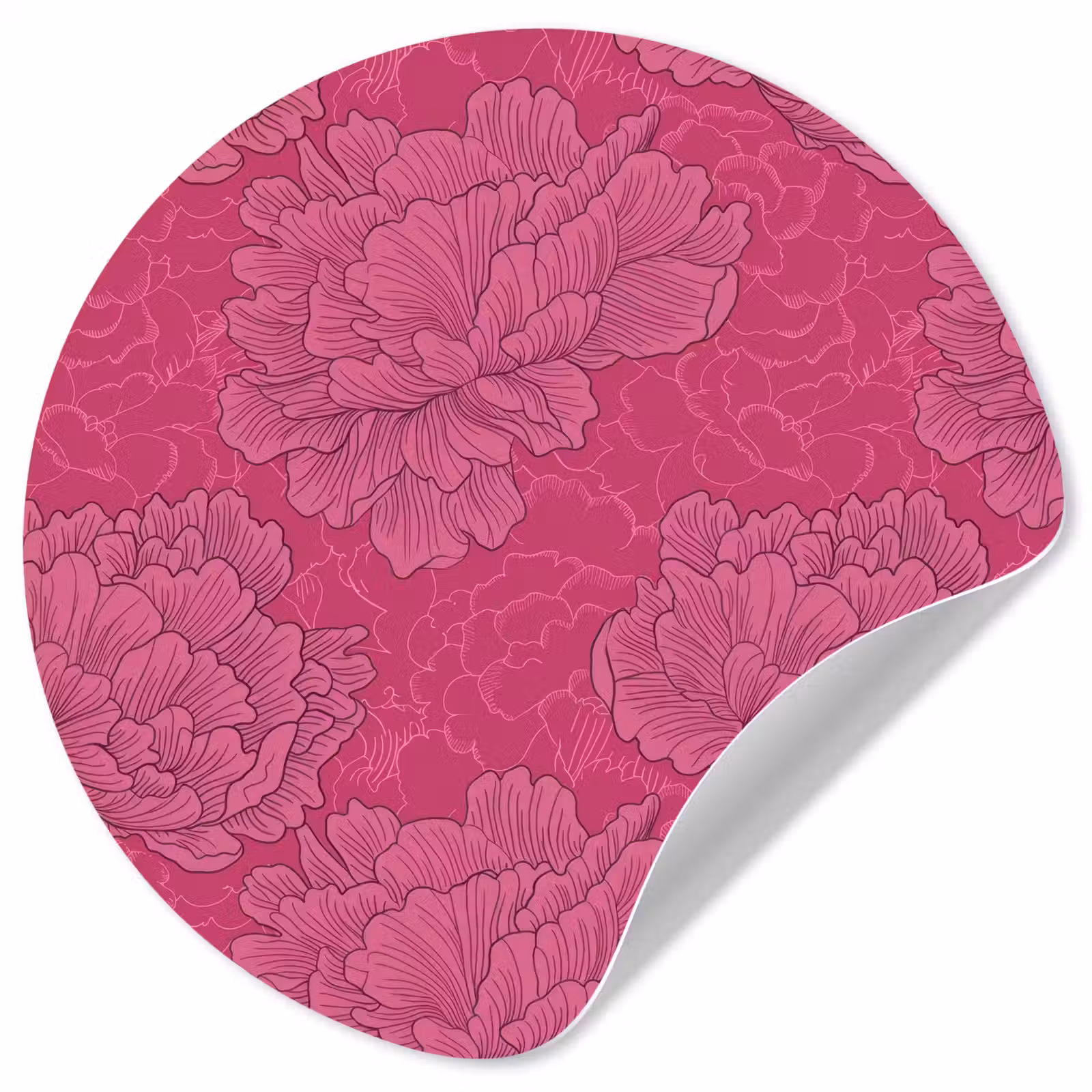 Behangcirkel - Pioenrozen - Energiek - Roze — 1