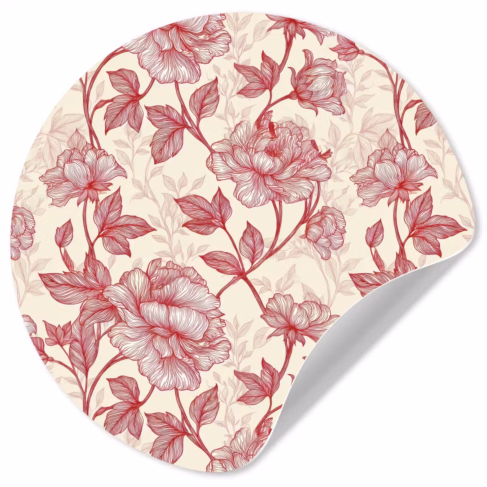 Behangcirkel - Pioenrozen - Modern - Rood — 1