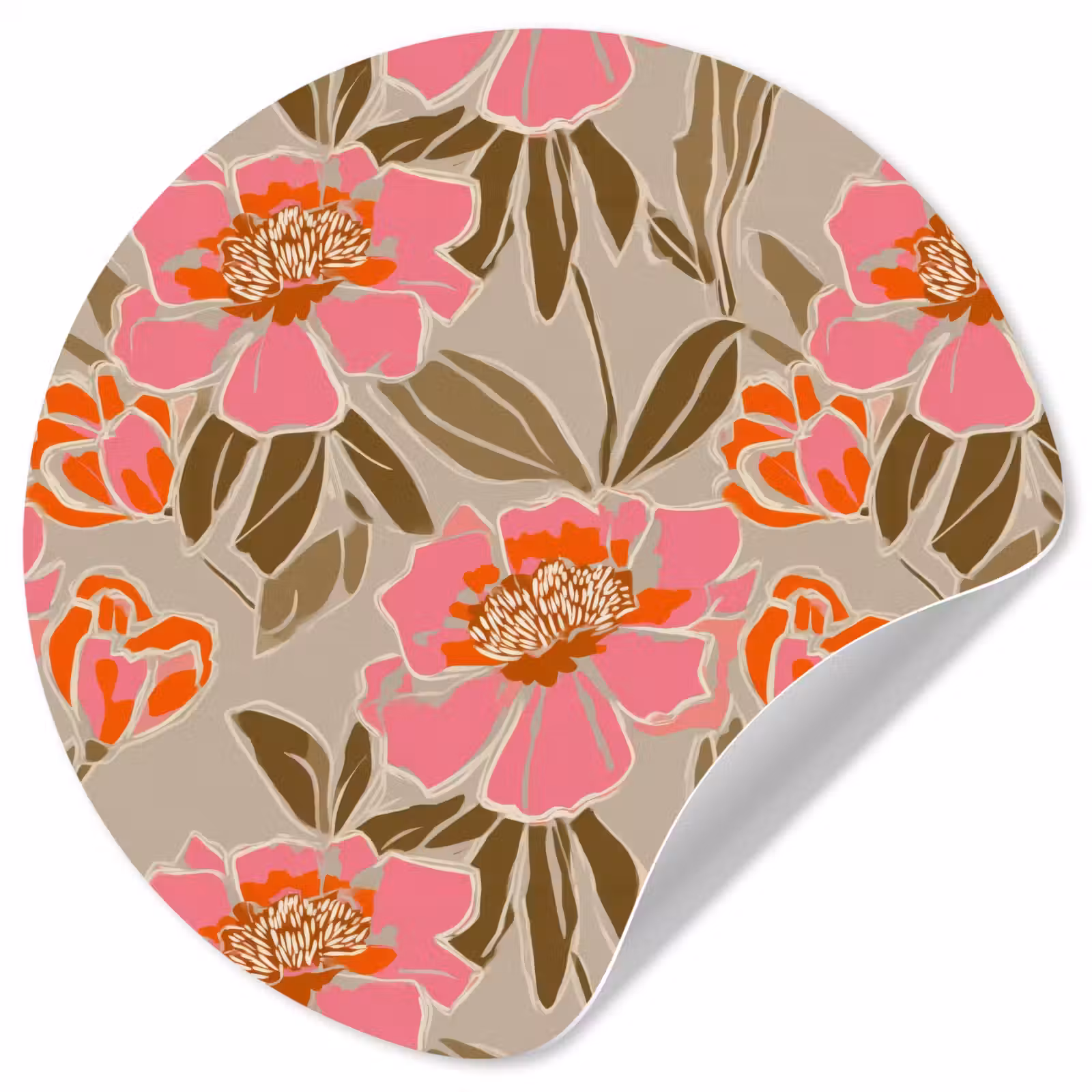 Behangcirkel - Pioenrozen - Patroon - Roze — 1
