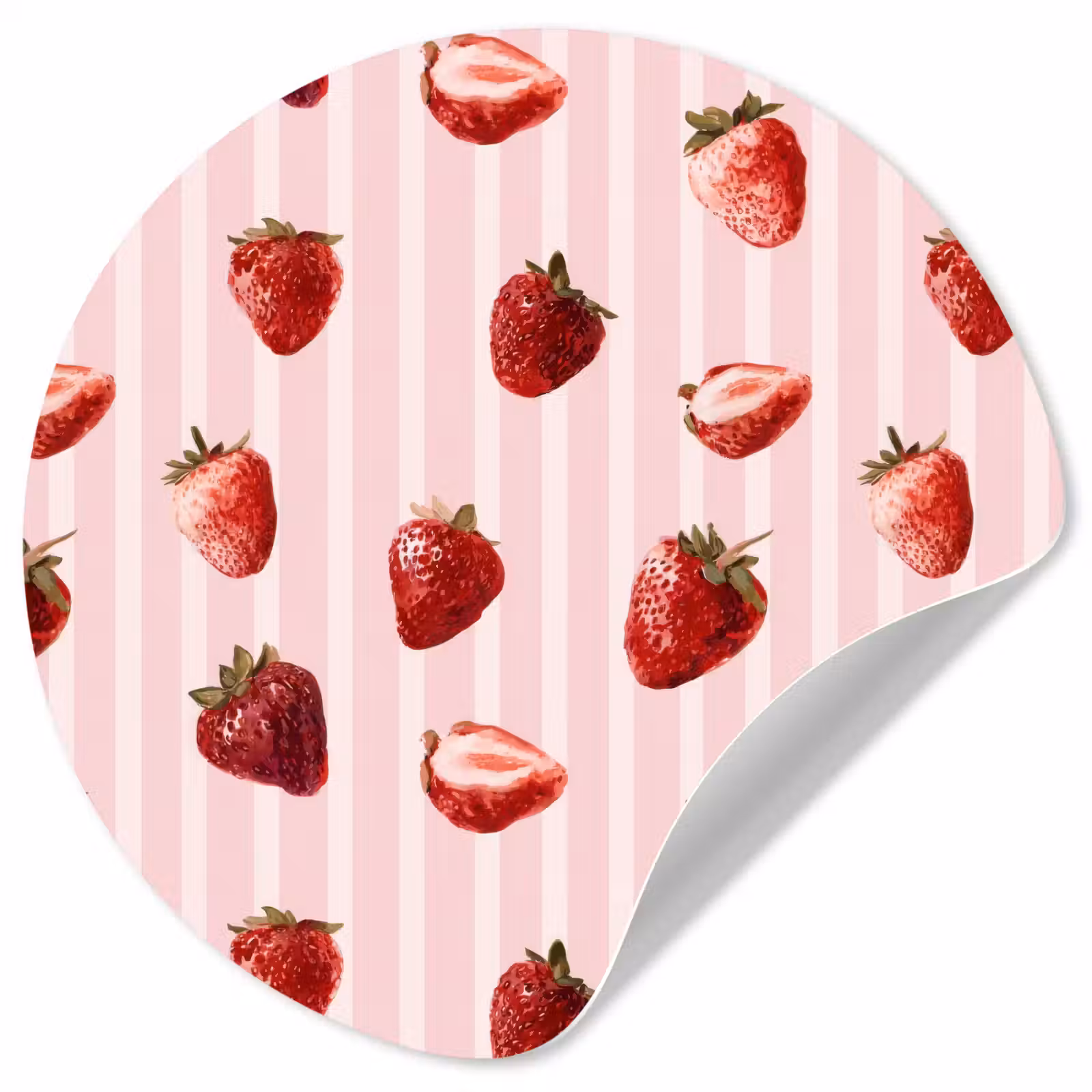 Behangcirkel - Strepen - Aardbei - Roze — 1