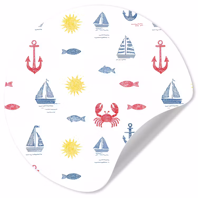 Behangcirkel - Nautisch - Illustraties - Kleurrijk — 1