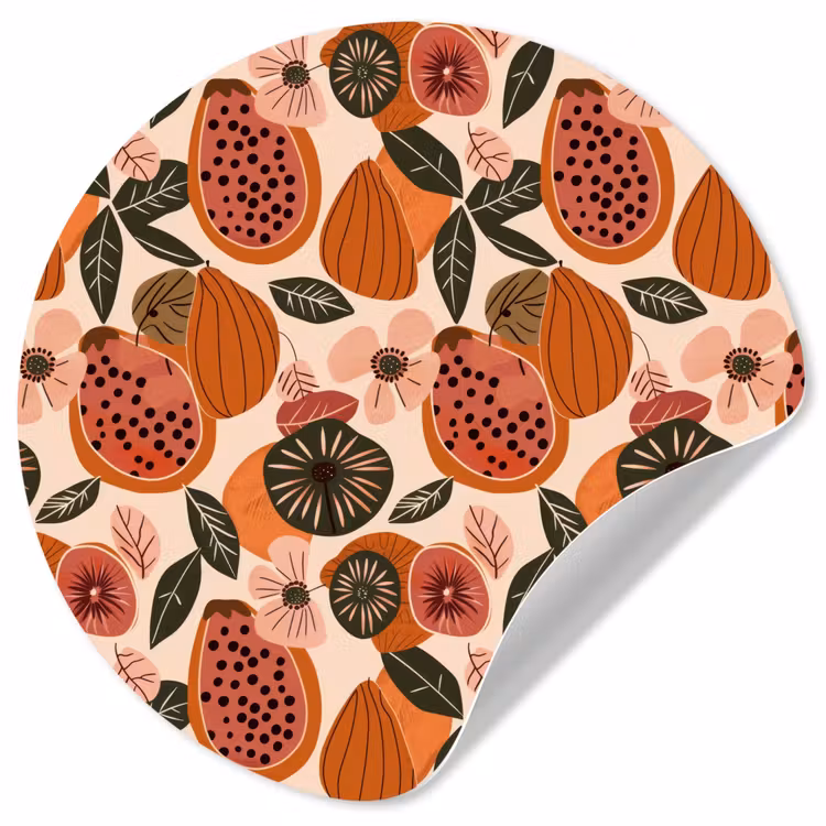 Behangcirkel - Papaja - Bloesem - Oranje — 1