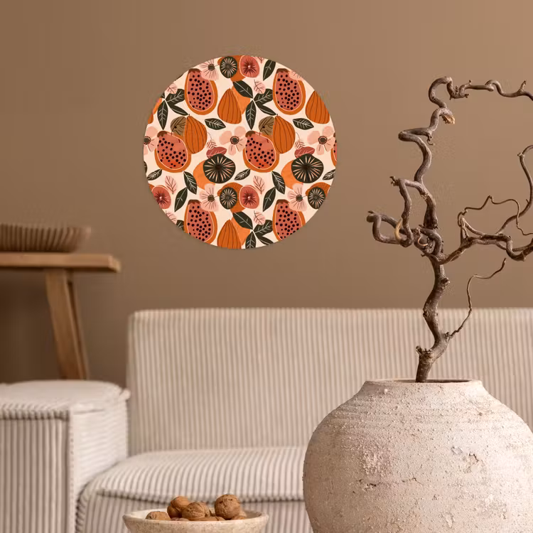 Behangcirkel - Papaja - Bloesem - Oranje — 2