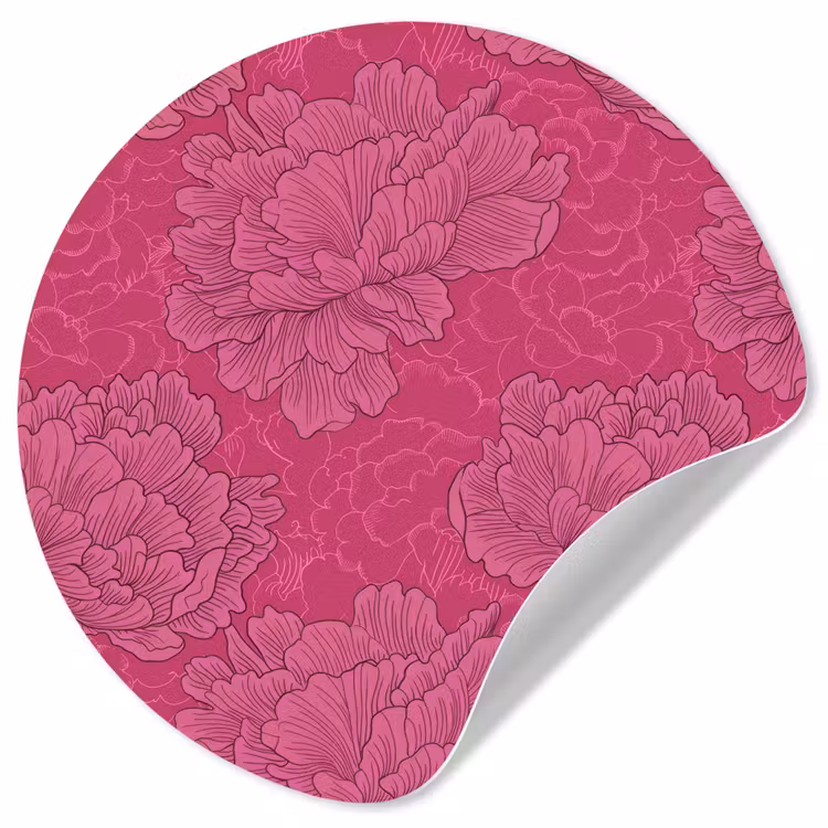 Behangcirkel - Pioenrozen - Energiek - Roze — 1