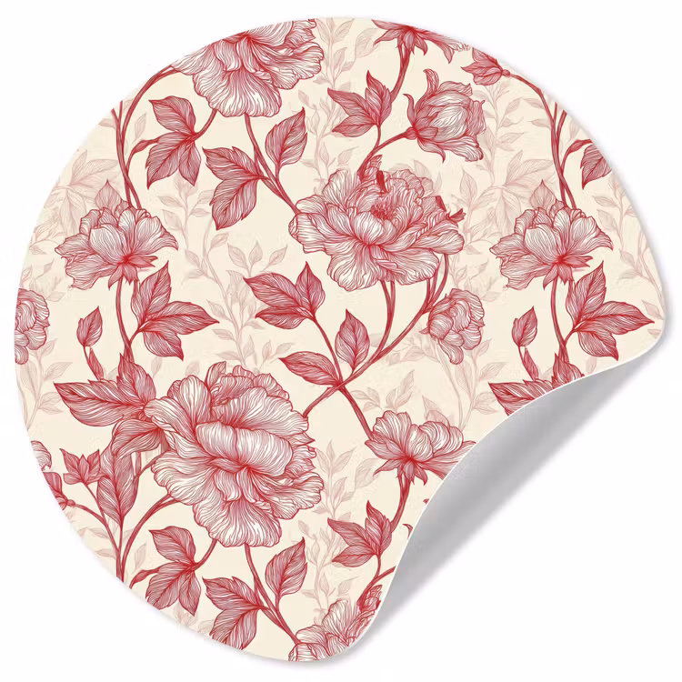 Behangcirkel - Pioenrozen - Modern - Rood — 1