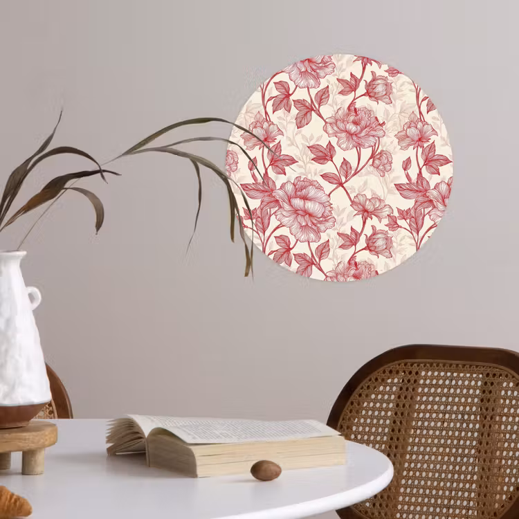 Behangcirkel - Pioenrozen - Modern - Rood — 4