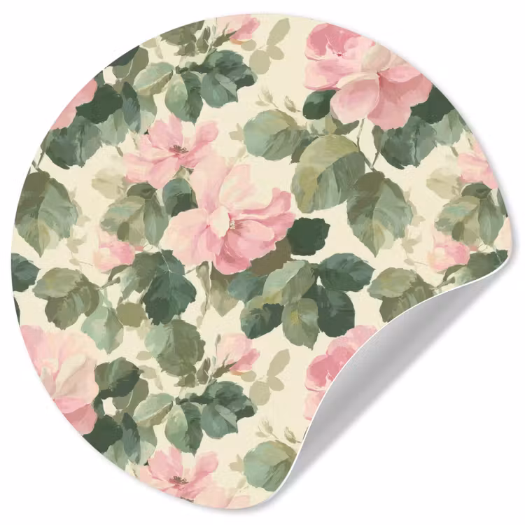 Behangcirkel - Rozen - Botanisch - Roze — 1